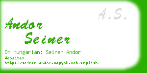 andor seiner business card